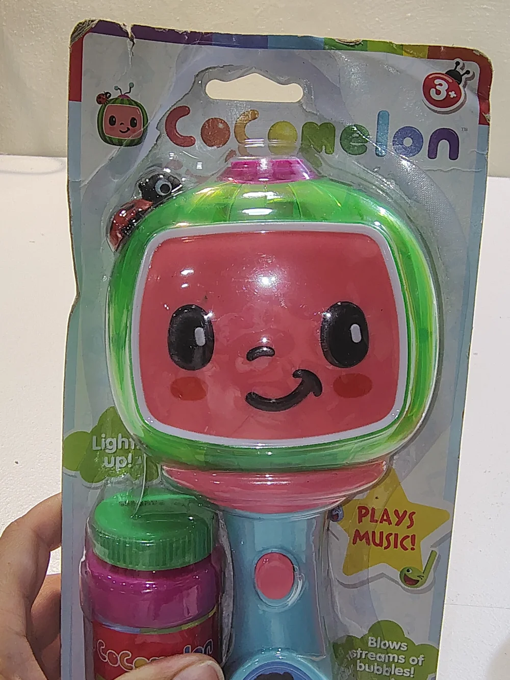 CoComelon Light-Up Bubble Wand with Music - Pink & Green